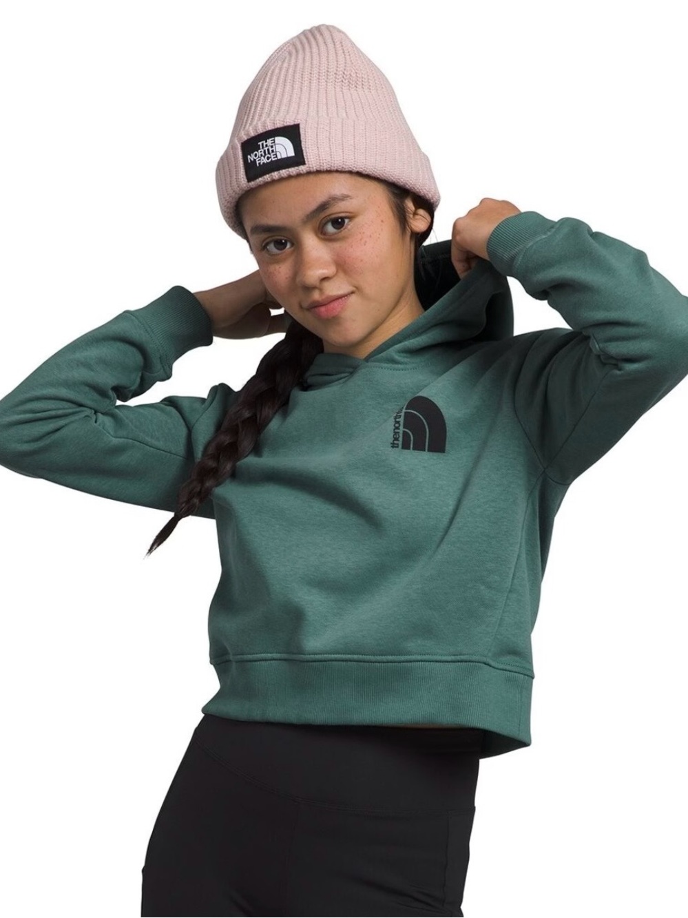 The North Face Girls Camp Fleece Pullover Cropped Hooded Sweatshirt, XS/6